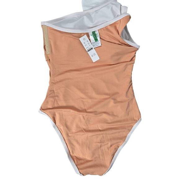 J. Crew Bow one-shoulder one-piece Swimsuit White 6 BF170 - Picture 4 of 8